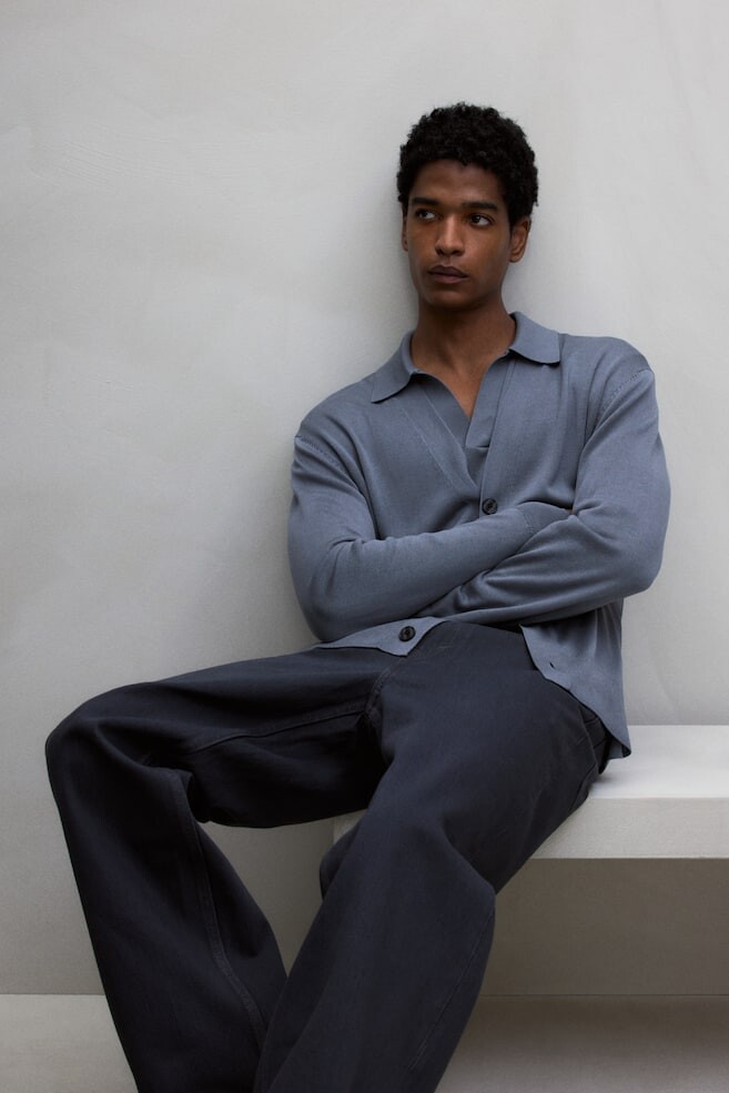 Кардиган тонкой вязки, стандартного кроя H&M, серый 
Кардиган тонкой вязки, стандартного кроя H&M, серый