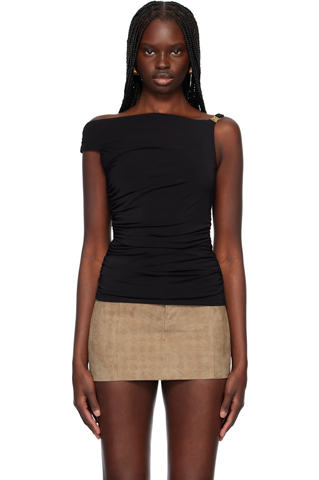 Топ с открытыми плечами Amiri, черный
Топ с открытыми плечами Amiri, черный