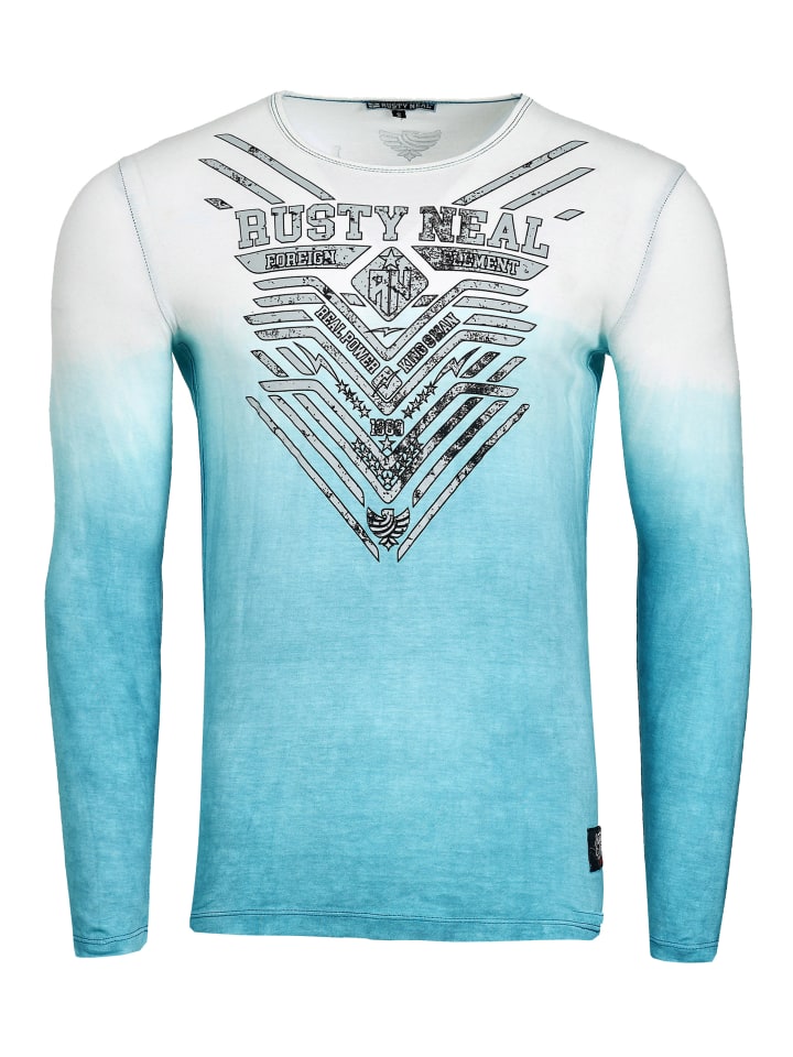 Рубашка с длинными рукавами, с принтом и градиентом цвета бензиново-синего цвета. Rusty Neal
Рубашка с длинными рукавами, с принтом и градиентом цвета бензиново-синего цвета. Rusty Neal