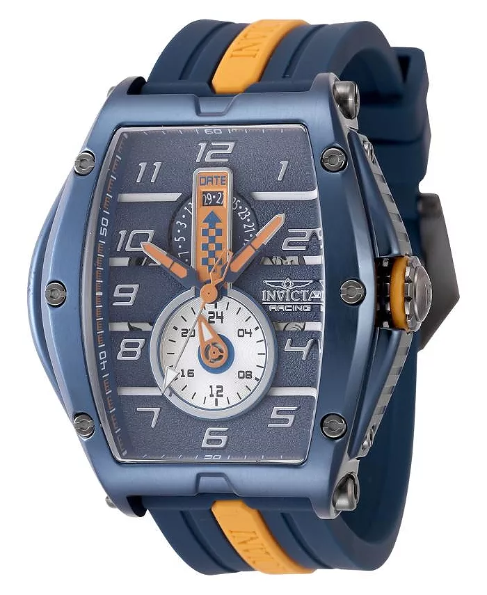 Мужские часы Invicta Racing Quartz 47388 с многофункциональным синим, серебристым и оранжевым циферблатом, синий
Мужские часы Invicta Racing Quartz 47388 с многофункциональным синим, серебристым и оранжевым циферблатом, синий