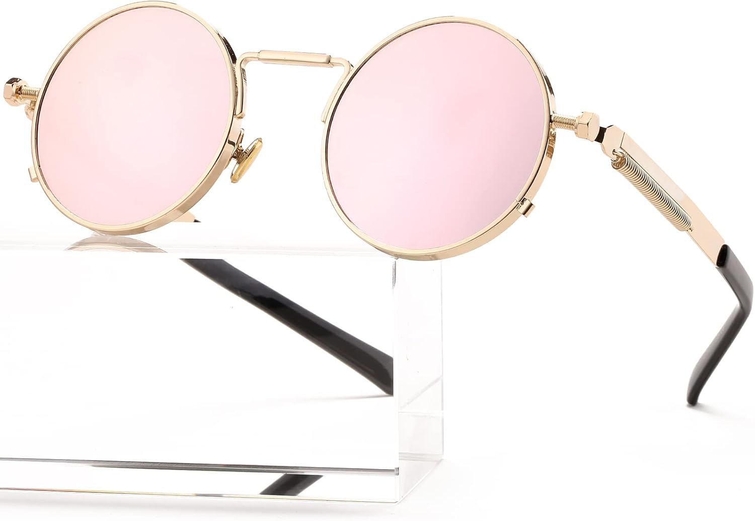 Солнцезащитные очки AIEYEZO круглой формы в стиле стимпанк, модные ретро-очки в готической металлической оправе, линзы со 100% защитой от УФ-излучения, Gold/Pink Mirror
Солнцезащитные очки AIEYEZO круглой формы в стиле стимпанк, модные ретро-очки в готической металлической оправе, линзы со 100% защитой от УФ-излучения, Gold/Pink Mirror