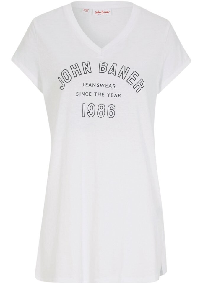 Длинная рубашка John Baner Jeanswear, белый 
Длинная рубашка John Baner Jeanswear, белый