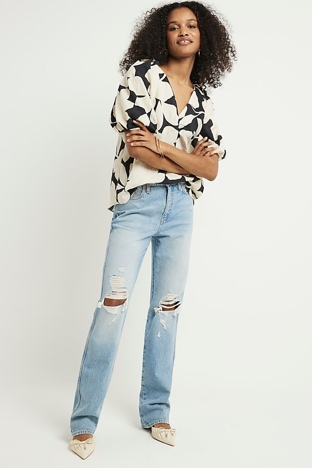 Неэластичные джинсы с завышенной талией и прямыми штанинами River Island, синий
Неэластичные джинсы с завышенной талией и прямыми штанинами River Island, синий