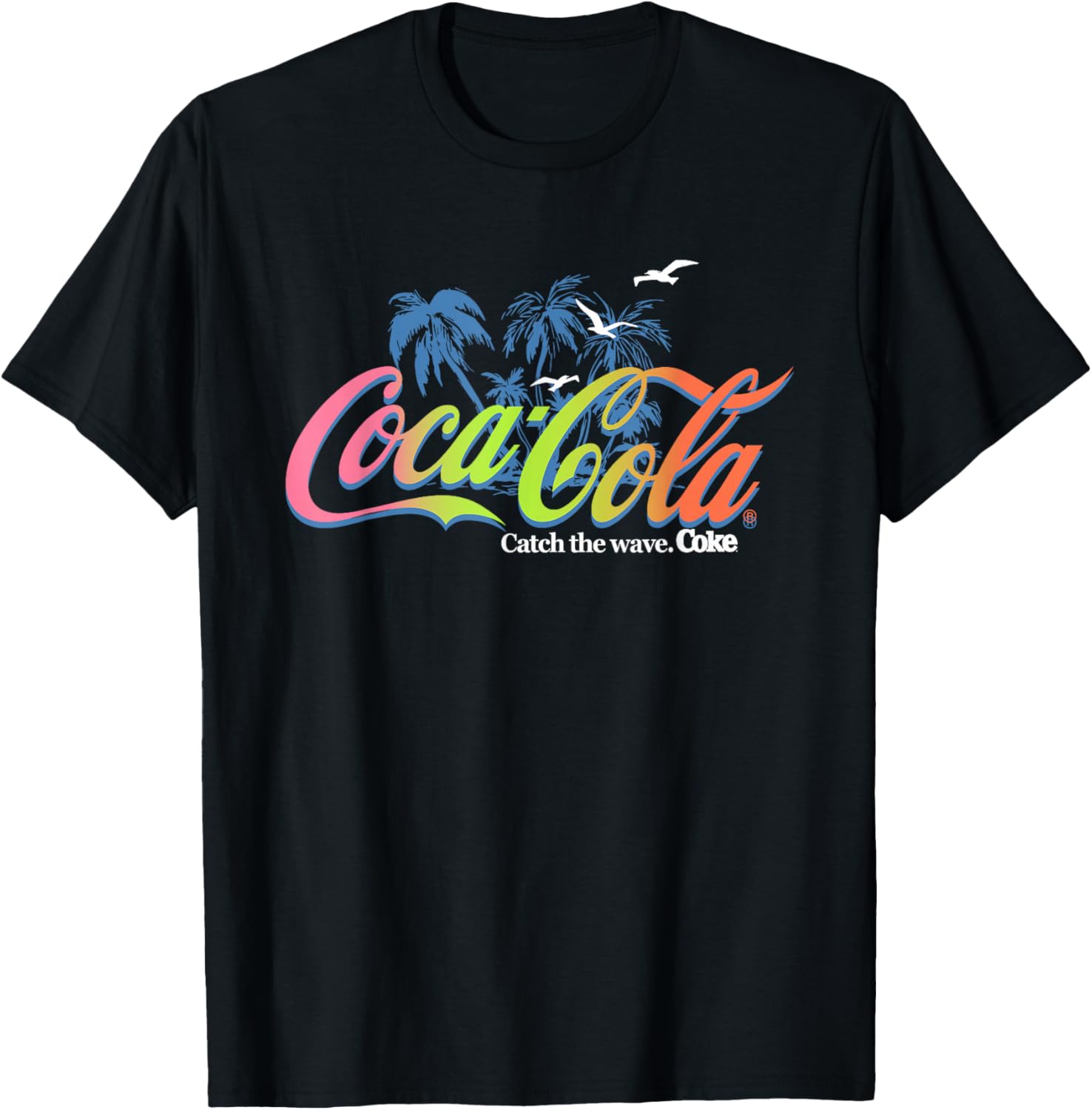 Футболка Coca-Cola с логотипом пальмы и надписью Catch The Wave, черная
Футболка Coca-Cola с логотипом пальмы и надписью Catch The Wave, черная