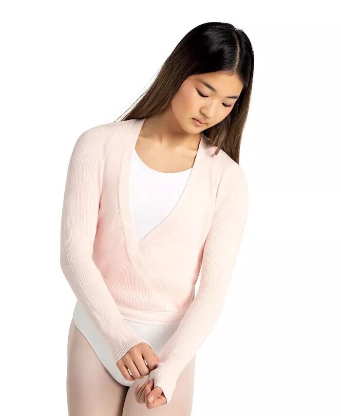 Свитер-обертка из ребристого трикотажа Capezio, розовый
Свитер-обертка из ребристого трикотажа Capezio, розовый