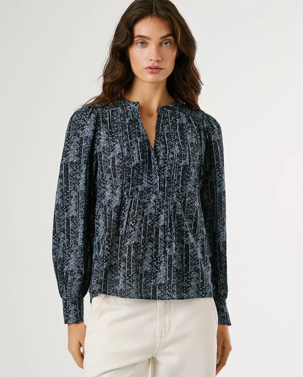 Женская блузка с цветочным принтом и металлическими деталями Pepe Jeans, темно-синий
Женская блузка с цветочным принтом и металлическими деталями Pepe Jeans, темно-синий