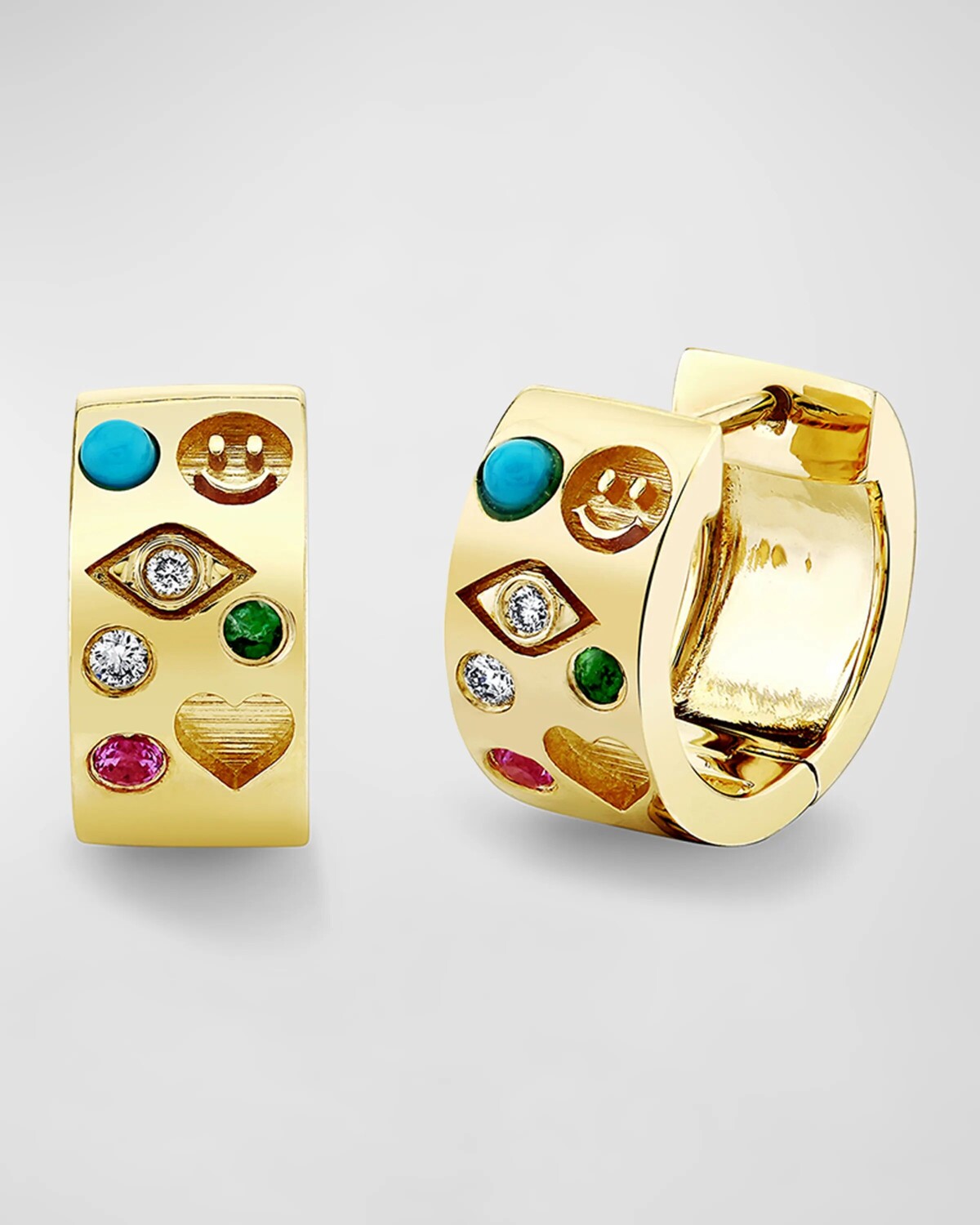 Серьги-кольца Huggie из желтого золота 14 карат с иконографией Sydney Evan
Серьги-кольца Huggie из желтого золота 14 карат с иконографией Sydney Evan