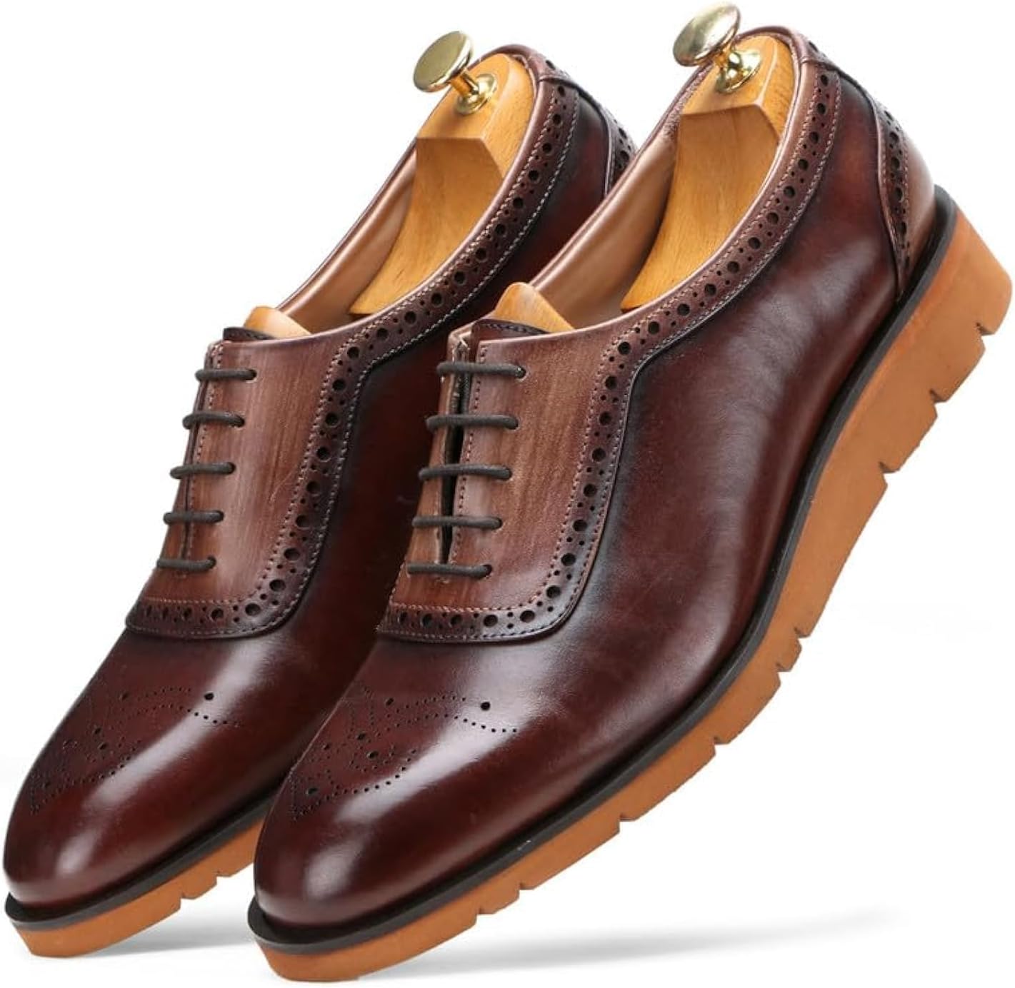 Мужские классические туфли - легкие вручную сшитые оксфорды из кожи полного зерна, деловая повседневная обувь, кроссовки AirFlexLite Escaro Royale, коричневый
Мужские классические туфли - легкие вручную сшитые оксфорды из кожи полного зерна, деловая повседневная обувь, кроссовки AirFlexLite Escaro Royale, коричневый