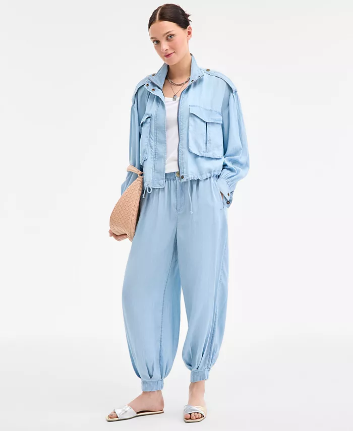 Женские брюки-бананы из шамбре On 34th, синий
Женские брюки-бананы из шамбре On 34th, синий