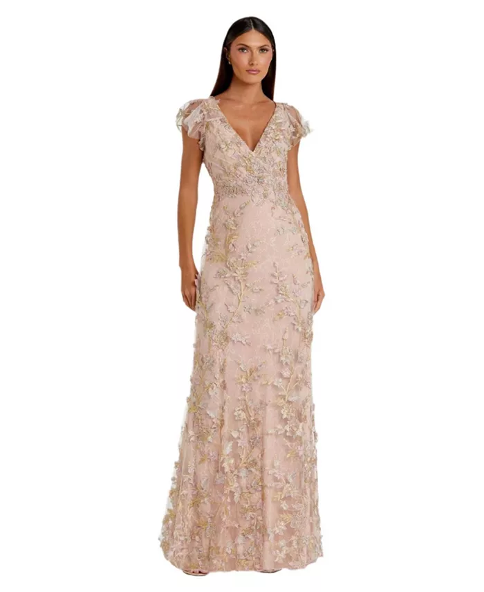 Женское платье с запахом, вышивкой и аппликацией, с рукавами-крылышками Mac Duggal, золотой
Женское платье с запахом, вышивкой и аппликацией, с рукавами-крылышками Mac Duggal, золотой