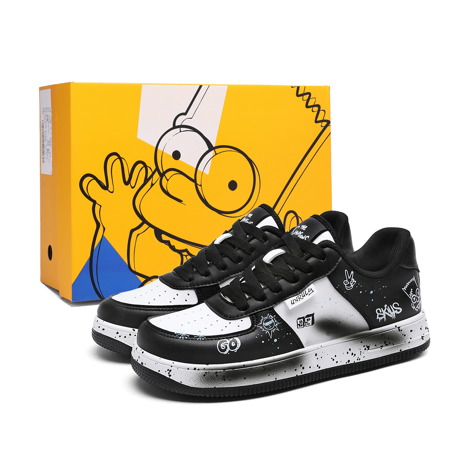 The Simpsons Унисекс скейтерские кеды низкие бело-черно-персиково-розовые с черным, цвет Black
The Simpsons Унисекс скейтерские кеды низкие бело-черно-персиково-розовые с черным, цвет Black