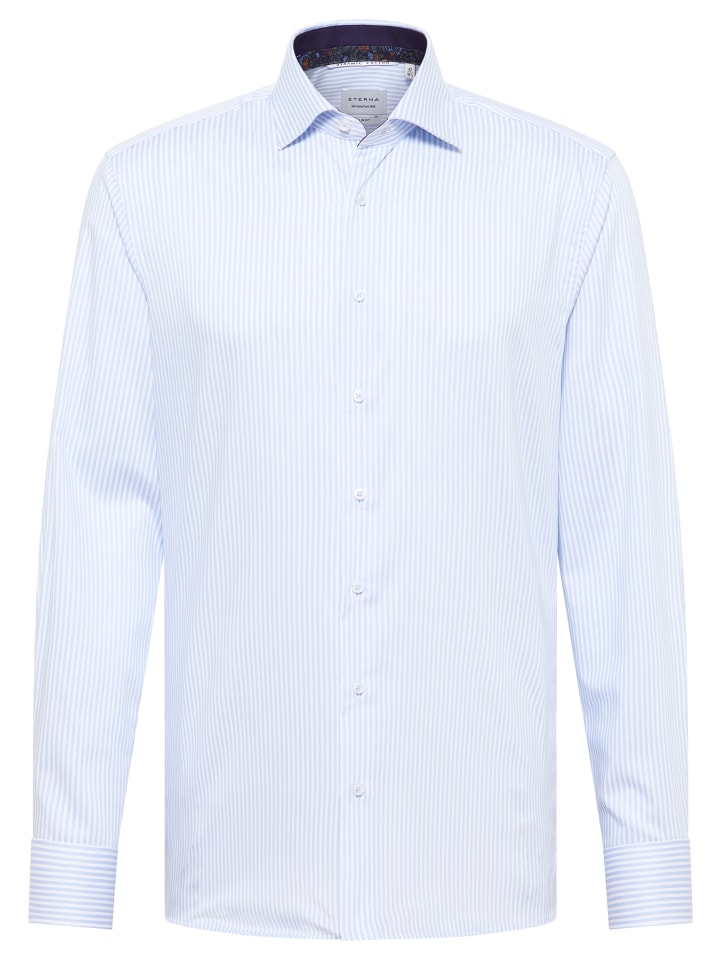 Рубашка облегающего кроя небесно-голубого цвета Eterna
Рубашка облегающего кроя небесно-голубого цвета Eterna