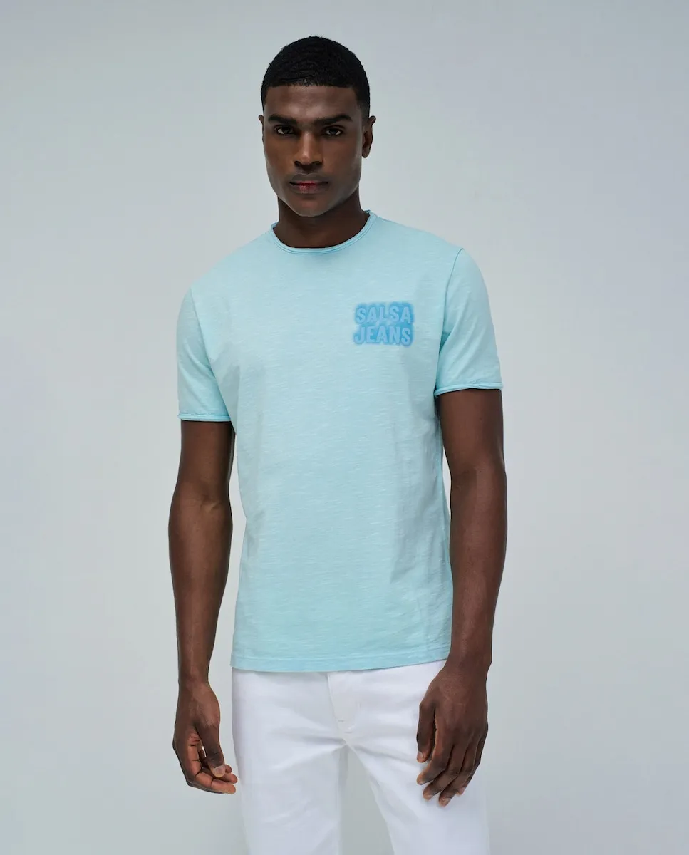 Мужская футболка с логотипом Salsa Jeans, фиолетовый 
Мужская футболка с логотипом Salsa Jeans, фиолетовый