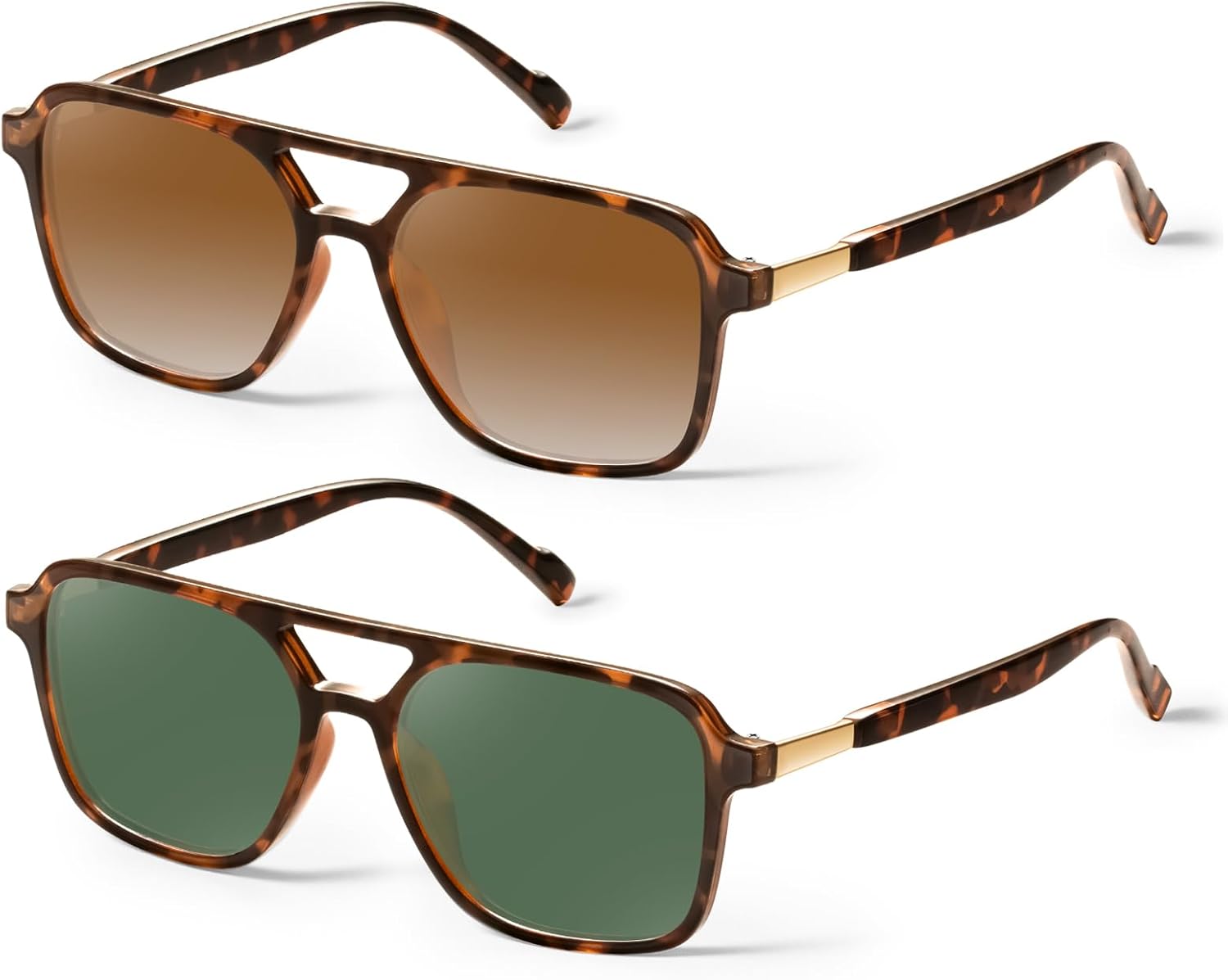 Солнцезащитные очки GRFISIA в стиле ретро «Авиатор» для женщин и мужчин, квадратная оправа, прямоугольная форма, модные солнцезащитные очки, 2pcs Brown Tortoise/Brown Grading+brown Tortoise/Green
Солнцезащитные очки GRFISIA в стиле ретро «Авиатор» для женщин и мужчин, квадратная оправа, прямоугольная форма, модные солнцезащитные очки, 2pcs Brown Tortoise/Brown Grading+brown Tortoise/Green