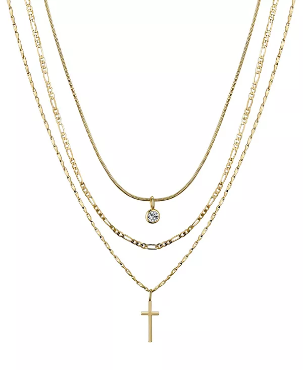 Комплект из 3 предметов: подвеска-крестик с кубическим цирконием и позолотой 14 карат Unwritten, gold
Комплект из 3 предметов: подвеска-крестик с кубическим цирконием и позолотой 14 карат Unwritten, gold