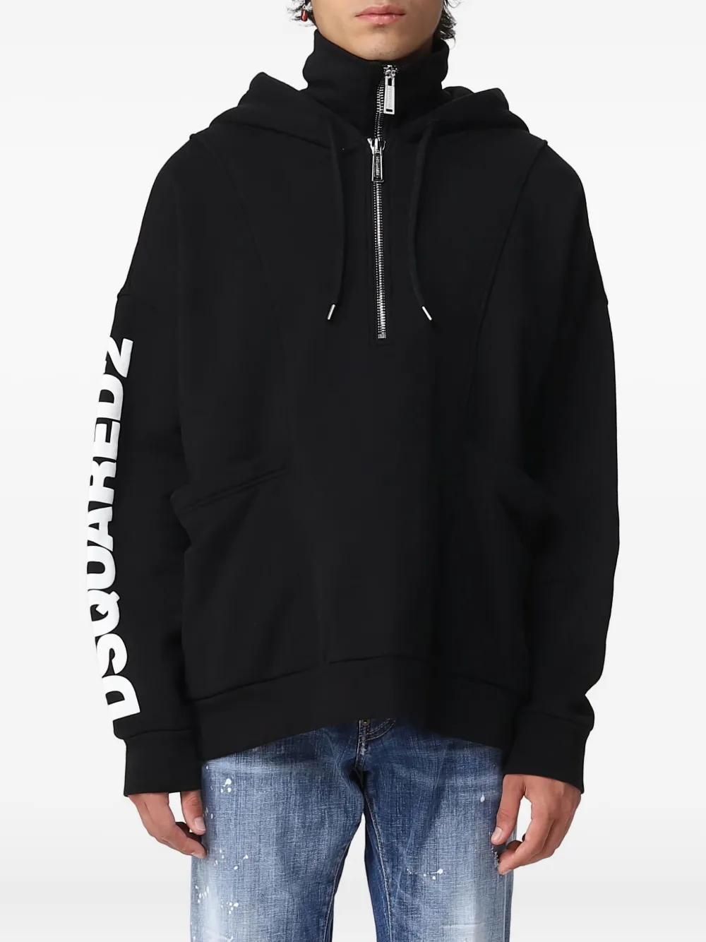 Толстовка с капюшоном и полумолнией DSQUARED2, черный
Толстовка с капюшоном и полумолнией DSQUARED2, черный