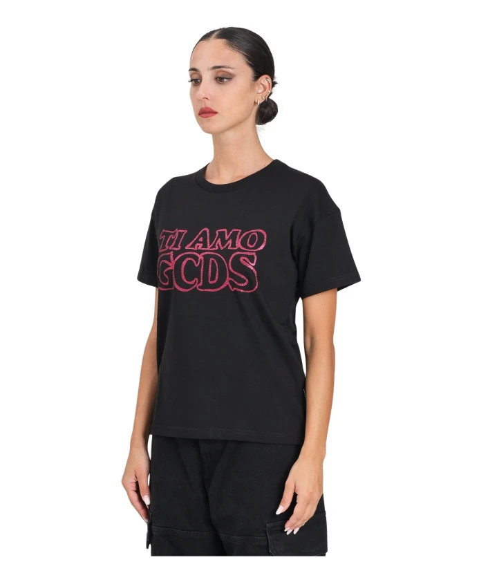 Черная футболка с короткими рукавами и надписью «ti amo» (Я люблю тебя). Gcds, черный
Черная футболка с короткими рукавами и надписью «ti amo» (Я люблю тебя). Gcds, черный