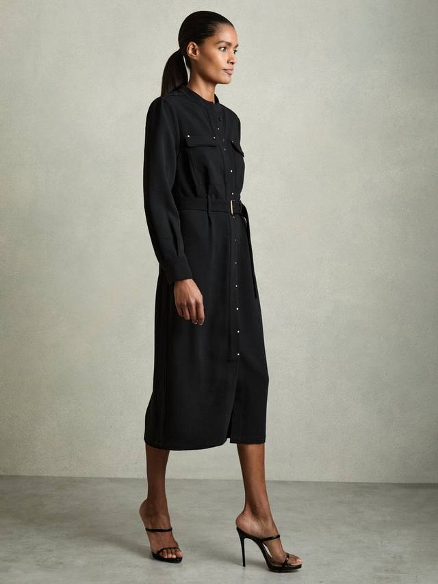 Платье -рубашка isla с поясом Reiss, черный
Платье -рубашка isla с поясом Reiss, черный