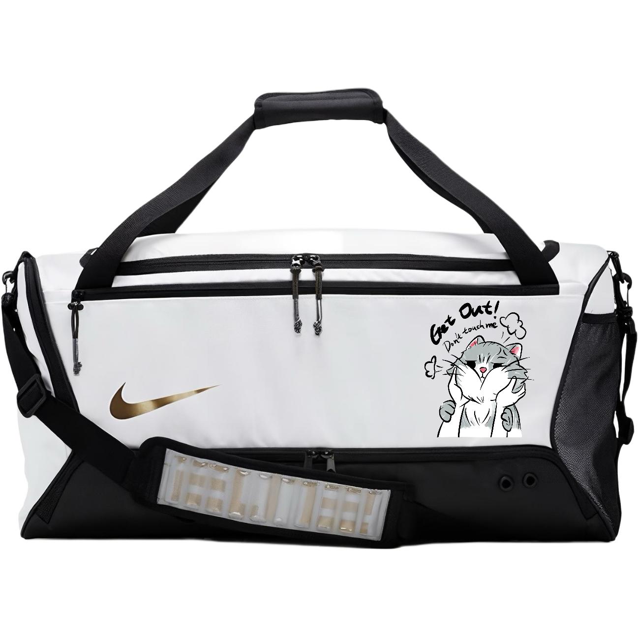 Nike Тканевая дорожная сумка унисекс переливающаяся черно-белая, Cute Cat
Nike Тканевая дорожная сумка унисекс переливающаяся черно-белая, Cute Cat