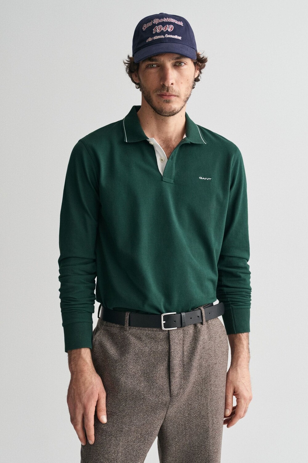 Рубашка поло с фактурным воротником Gant, зеленый
Рубашка поло с фактурным воротником Gant, зеленый