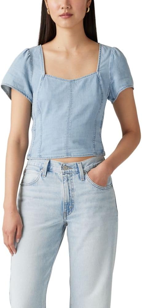 Женский джинсовый корсет Levi's Ophelia с коротким рукавом, Turn Up Light
Женский джинсовый корсет Levi's Ophelia с коротким рукавом, Turn Up Light