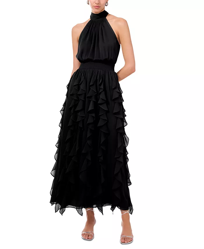 Женское макси-платье-халат с плиссированными каскадными рюшами Smocked Cascade-Ruffle Halter 1.STATE, черный
Женское макси-платье-халат с плиссированными каскадными рюшами Smocked Cascade-Ruffle Halter 1.STATE, черный