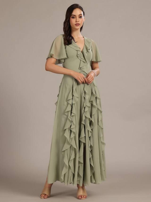 Hertia платье макси с глубоким декольте и открытой спиной из шифона и вуали с рюшами Lace & Beads, Sage
Hertia платье макси с глубоким декольте и открытой спиной из шифона и вуали с рюшами Lace & Beads, Sage