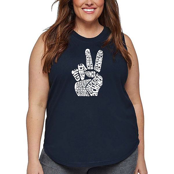 Женский plus size топ с принтом - peace fingers La Pop Art, Navy
Женский plus size топ с принтом - peace fingers La Pop Art, Navy
