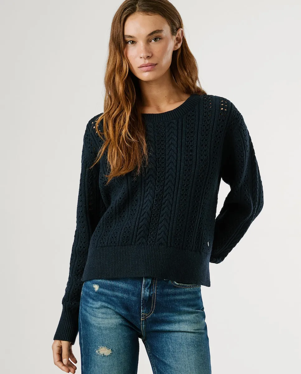 Женский джемпер с вырезами и регланными рукавами Pepe Jeans, темно-синий
Женский джемпер с вырезами и регланными рукавами Pepe Jeans, темно-синий