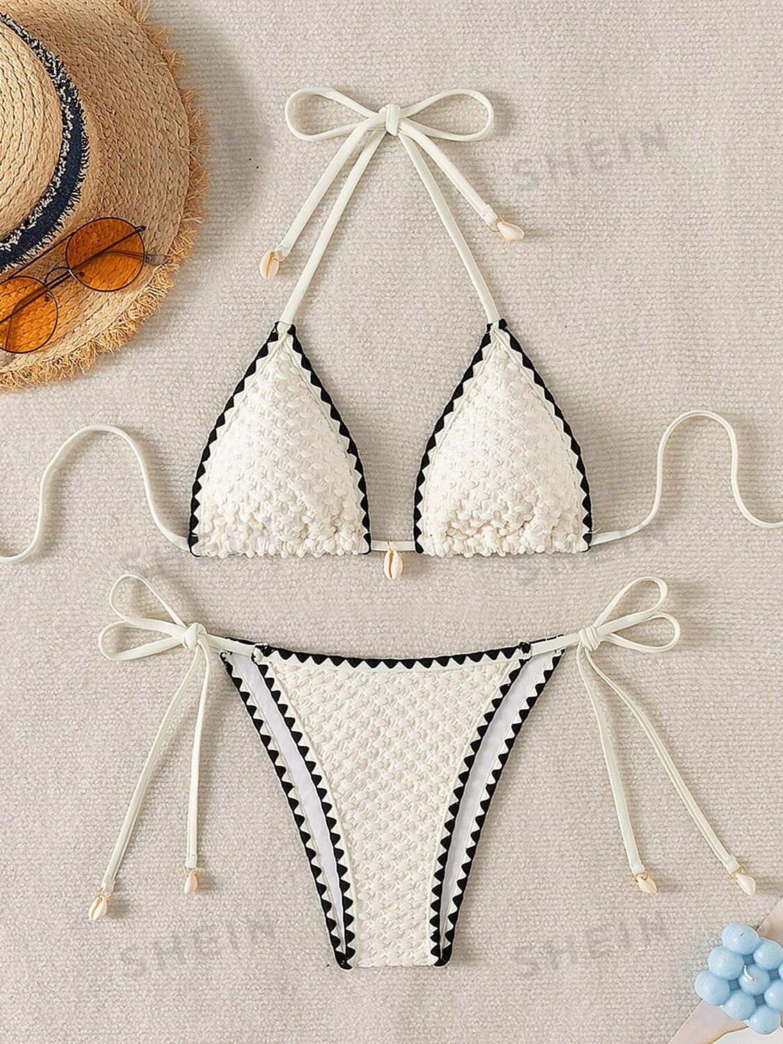 Swim Mod летний пляжный купальник с вырезом на шее для женщин Модные плавки бикини с бюстгальтером и завязками по бокам, отдельные бикини Shein, кремовый/бежевый
Swim Mod летний пляжный купальник с вырезом на шее для женщин Модные плавки бикини с бюстгальтером и завязками по бокам, отдельные бикини Shein, кремовый/бежевый
