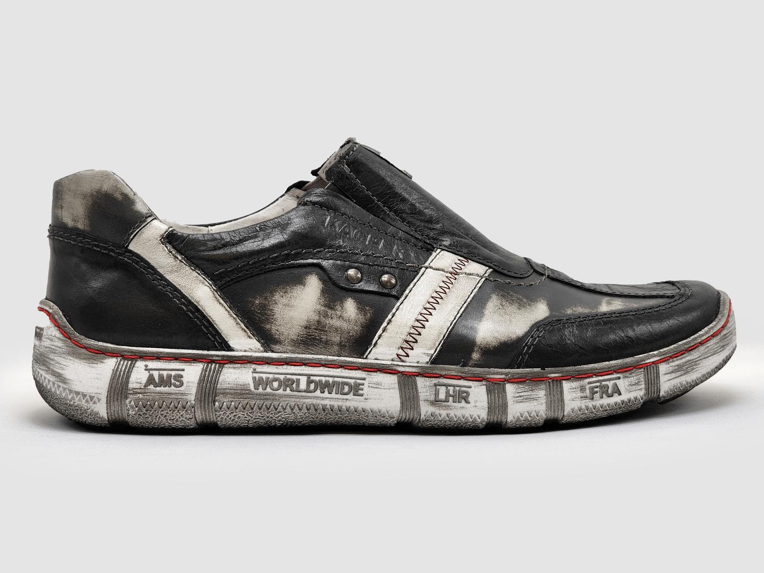 Мужские удобные слипоны из кожи в черно-белом цвете KCR Group
Мужские удобные слипоны из кожи в черно-белом цвете KCR Group