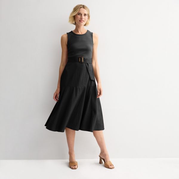 Женское платье миди из комбинированных материалов Nine West, черный
Женское платье миди из комбинированных материалов Nine West, черный