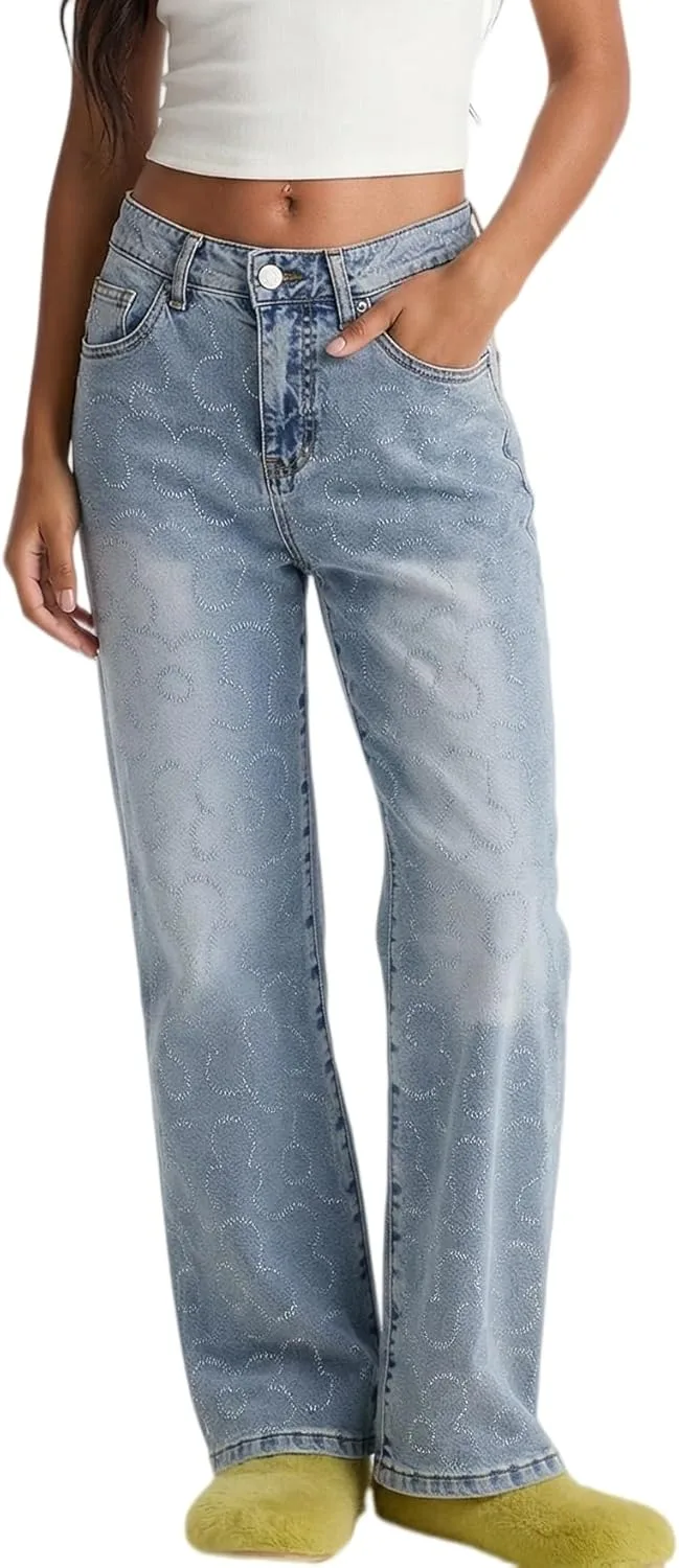 Женские джинсы Wide Leg High Waist Straight Leg с цветочным принтом EZAPINE
Женские джинсы Wide Leg High Waist Straight Leg с цветочным принтом EZAPINE