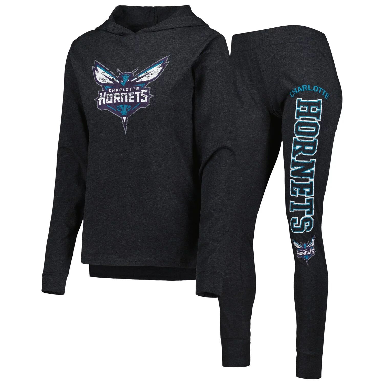 Женский комплект для сна с капюшоном и брюками Concepts Sport Heather Black Charlotte Hornets Team
Женский комплект для сна с капюшоном и брюками Concepts Sport Heather Black Charlotte Hornets Team