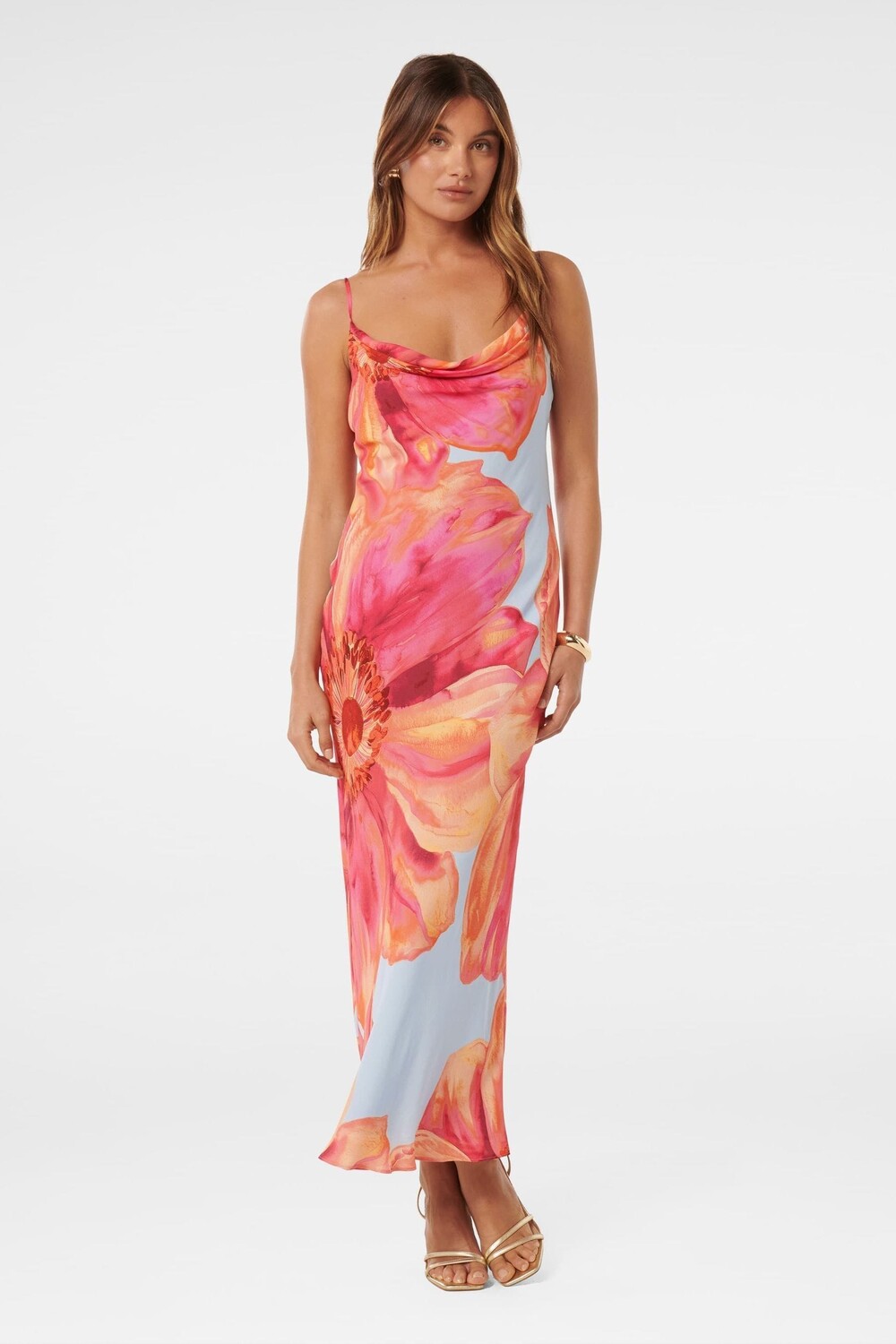 Платье макси Valerie с воротником-хомутом Forever New, синий 
Платье макси Valerie с воротником-хомутом Forever New, синий