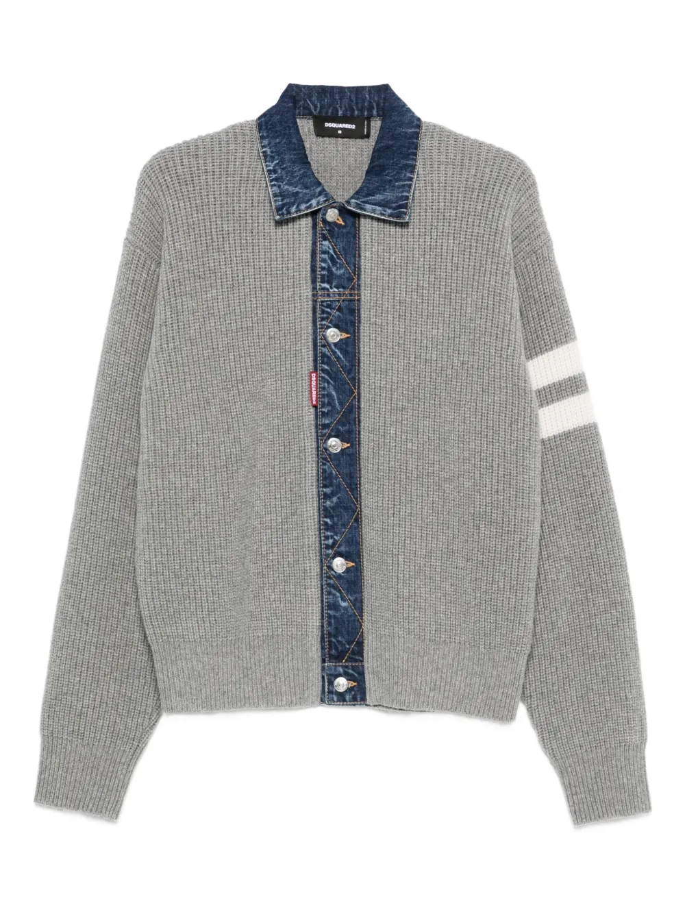 Кардиган в рубчик со вставками из денима DSQUARED2, серый
Кардиган в рубчик со вставками из денима DSQUARED2, серый