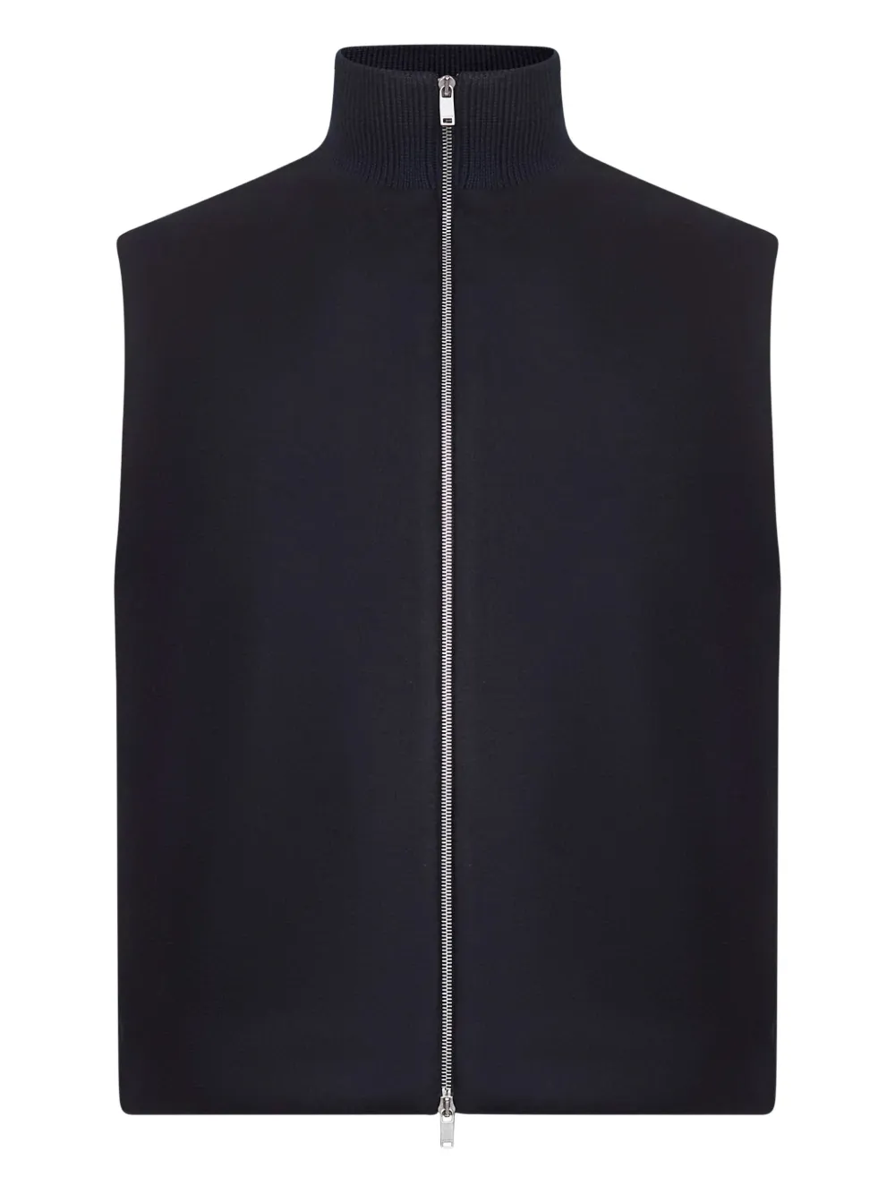 Жилет с высоким воротом и застежкой-молнией спереди JIL SANDER, синий
Жилет с высоким воротом и застежкой-молнией спереди JIL SANDER, синий