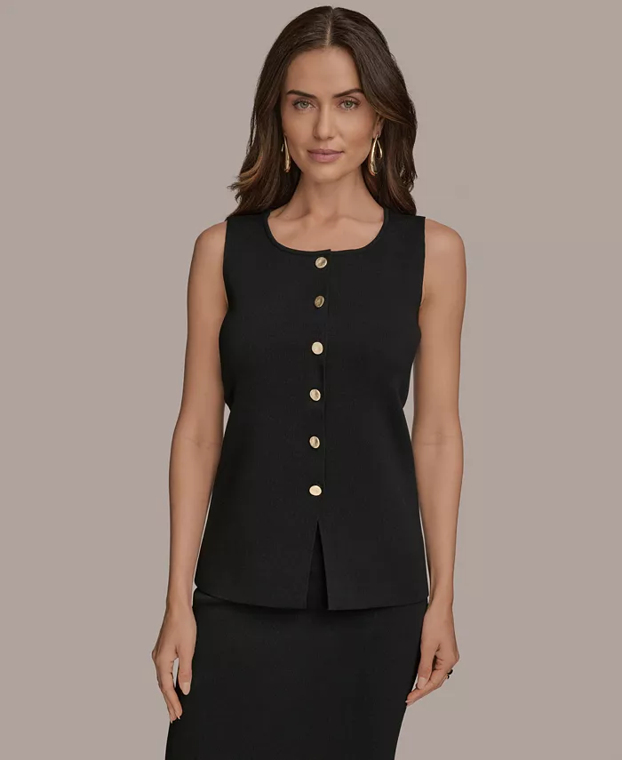 Женский свитер без рукавов с пуговицами спереди Donna Karan New York, черный
Женский свитер без рукавов с пуговицами спереди Donna Karan New York, черный