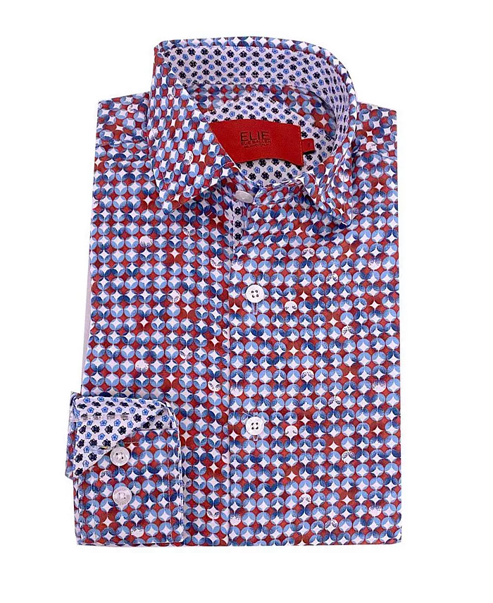 Голубая приталенная рубашка с коротким рукавом и принтом для подростков Big Boys Elie Balleh, синий
Голубая приталенная рубашка с коротким рукавом и принтом для подростков Big Boys Elie Balleh, синий