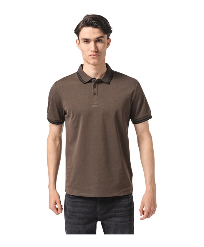 Эластичная хлопковая рубашка поло пику Guess, коричневый
Эластичная хлопковая рубашка поло пику Guess, коричневый
