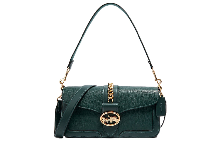 Кожаная сумка через плечо Georgie портативная кроссбодди темно-зеленая женская COACH 
Кожаная сумка через плечо Georgie портативная кроссбодди темно-зеленая женская COACH