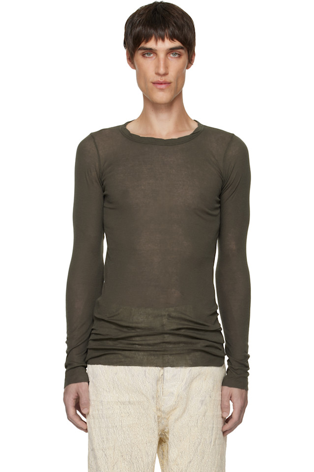 Rick Owens Футболка цвета хаки с ребристой отделкой в стиле «Конкордианс»
Rick Owens Футболка цвета хаки с ребристой отделкой в стиле «Конкордианс»