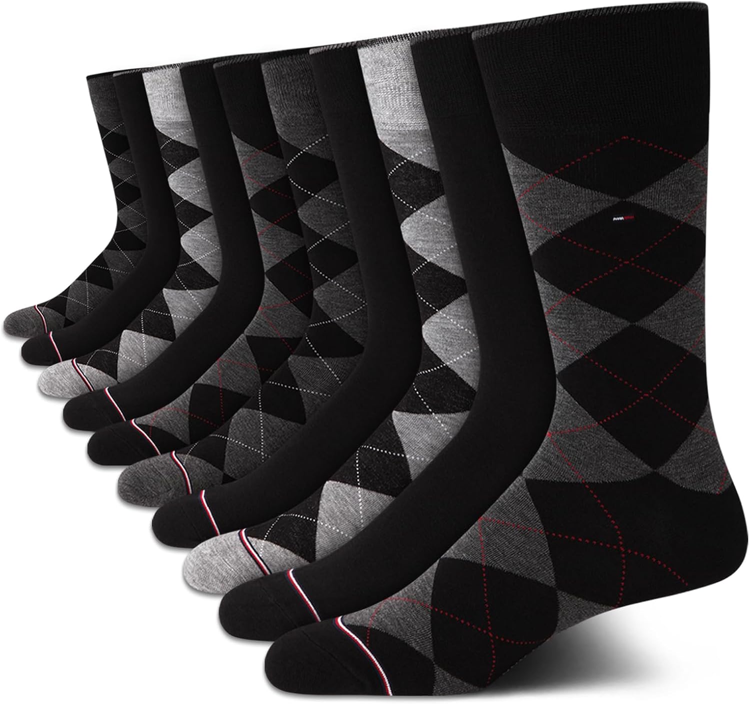 Мужские повседневные носки Tommy Hilfiger из мягкой хлопковой смеси - 10 пар, Black Argyle
Мужские повседневные носки Tommy Hilfiger из мягкой хлопковой смеси - 10 пар, Black Argyle