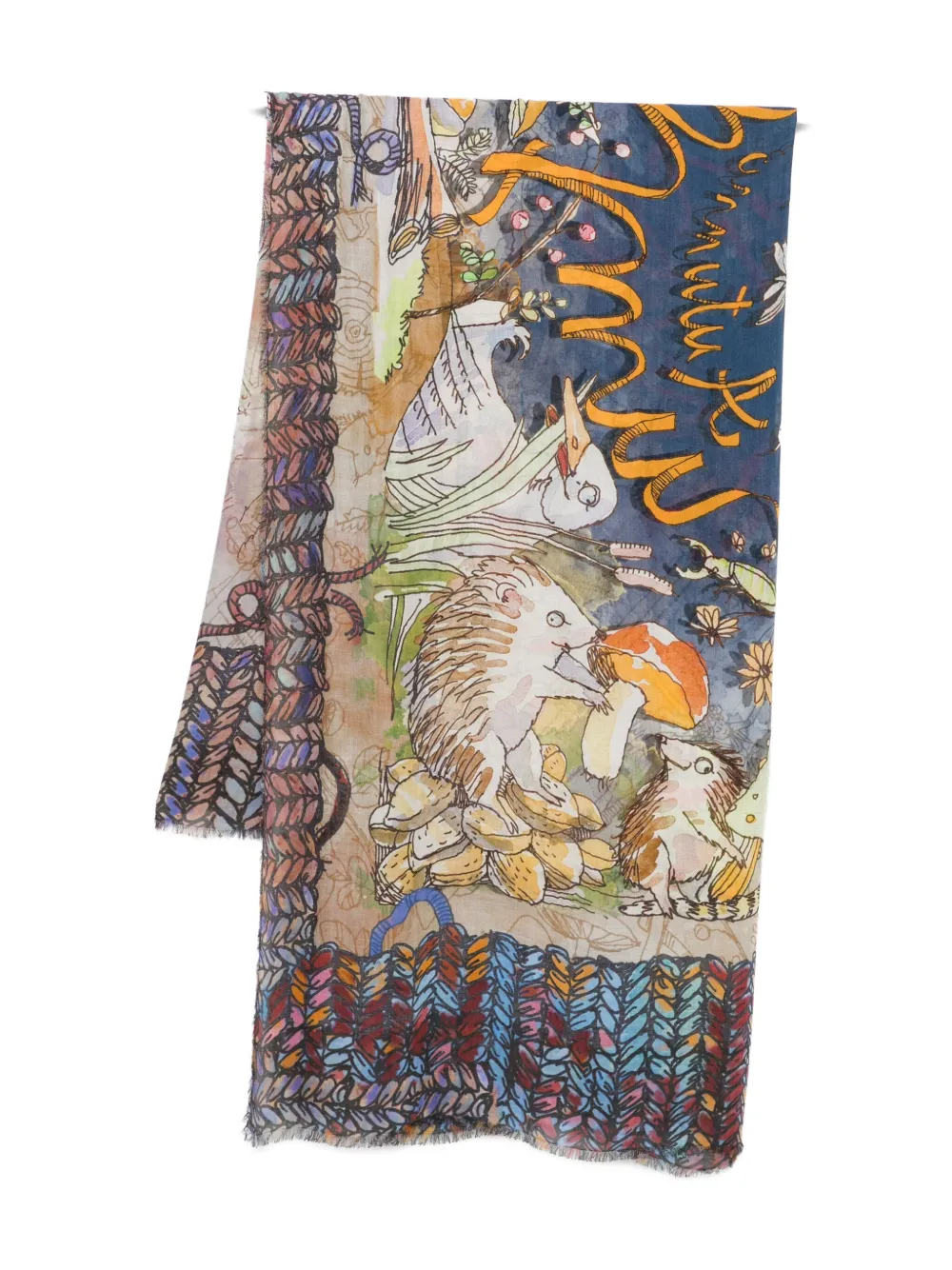 Шарф с анималистичным принтом и бахромой по краям FALIERO SARTI, синий
Шарф с анималистичным принтом и бахромой по краям FALIERO SARTI, синий