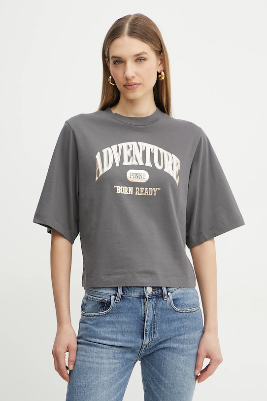 Хлопковая футболка Pinko, серый
Хлопковая футболка Pinko, серый