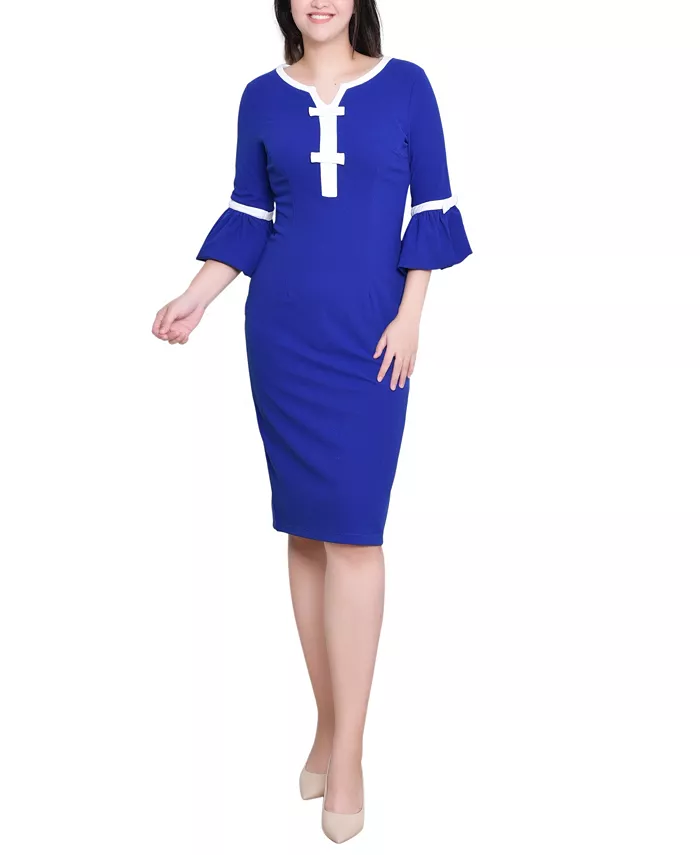 Женское платье с рукавами 3/4 и контрастной отделкой NY Collection, синий
Женское платье с рукавами 3/4 и контрастной отделкой NY Collection, синий