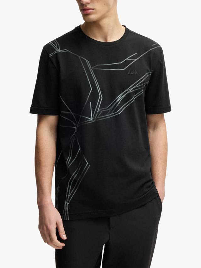 Абстрактная футболка обычного кроя с коротким рукавом из хлопчатобумажной смеси HUGO BOSS, черный
Абстрактная футболка обычного кроя с коротким рукавом из хлопчатобумажной смеси HUGO BOSS, черный