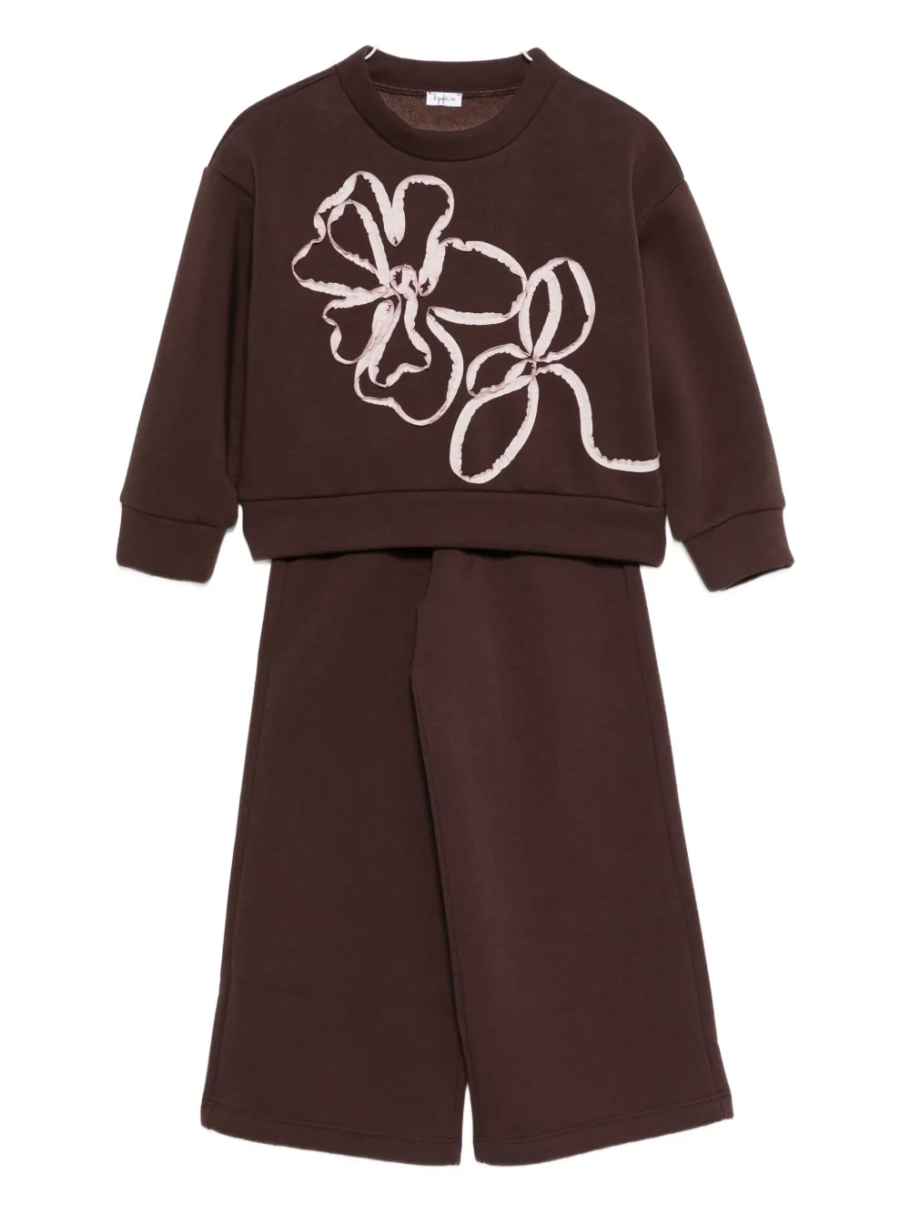 Спортивный костюм с цветочными деталями Il Gufo, коричневый
Спортивный костюм с цветочными деталями Il Gufo, коричневый