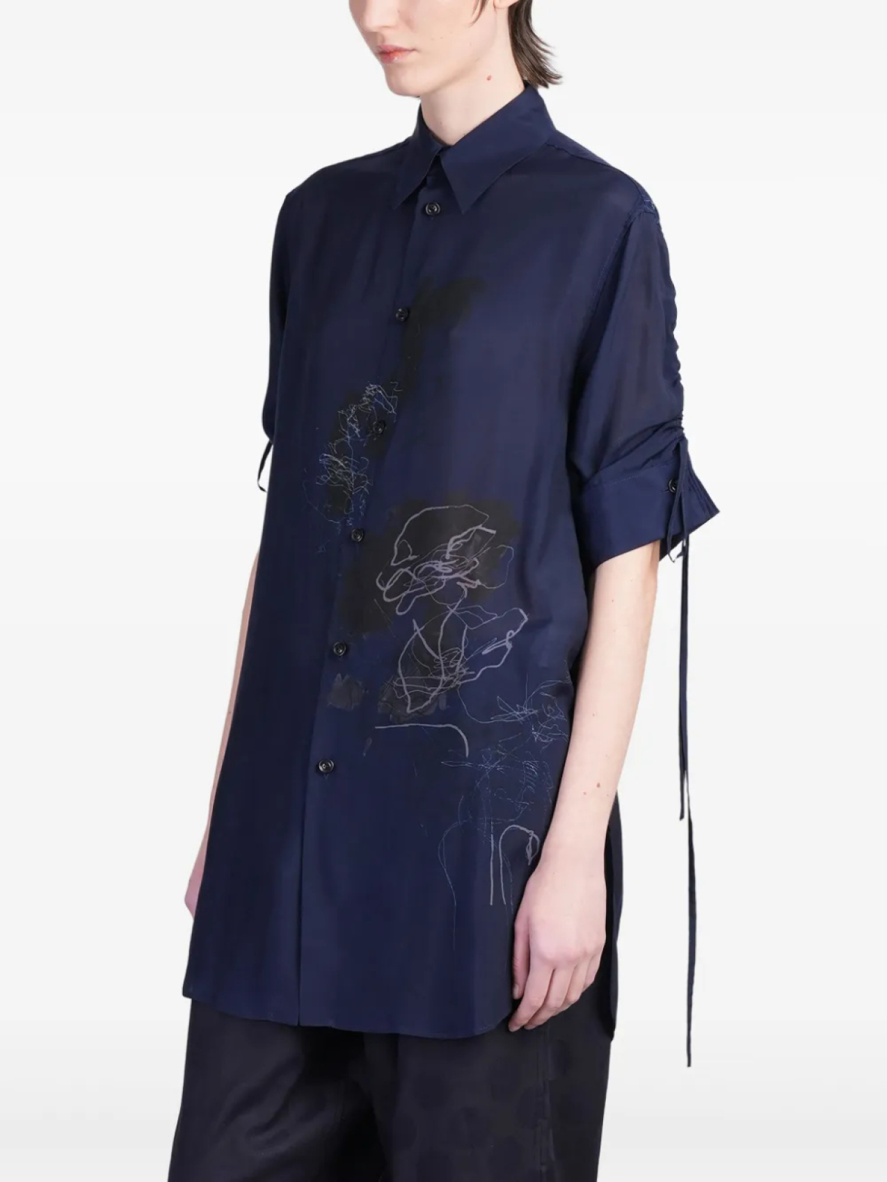 Рубашка с абстрактным принтом Y's, синий
Рубашка с абстрактным принтом Y's, синий