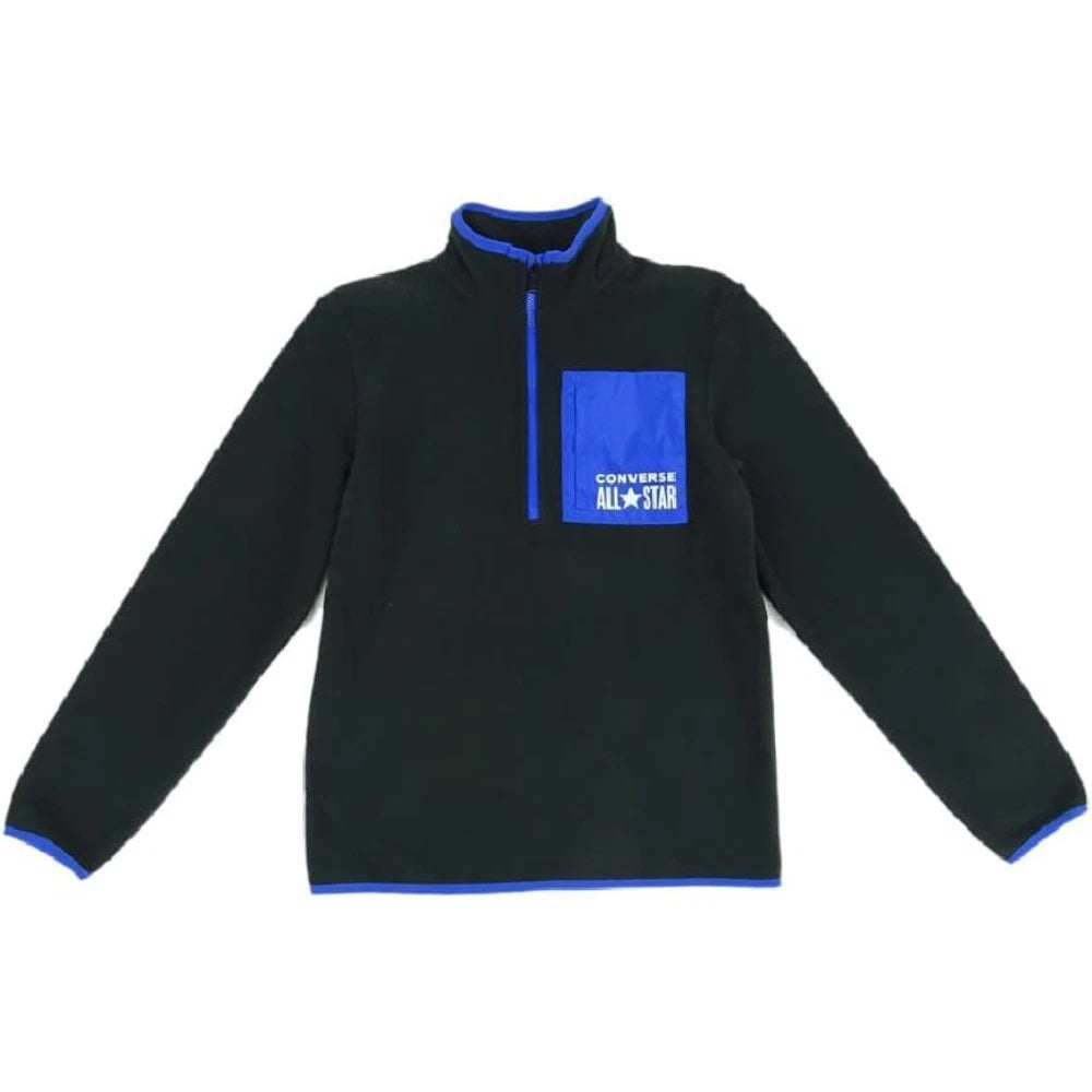 Детская толстовка Converse All Star, черная с синей флисовой вставкой, на молнии до половины, RED483
Детская толстовка Converse All Star, черная с синей флисовой вставкой, на молнии до половины, RED483
